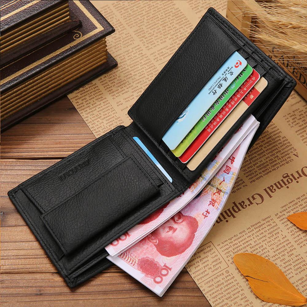 Portefeuilles Classiques Courts en Cuir Véritable pour Homme Mode Poche à Monnaie Porte-Cartes Portefeuille Homme Simples de Qualité Portefeuilles Homme