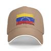 Vintage zerrissene kaputte Venezuela Flagge Baseballkappe Papa LKW flacher Schirm Snapback Schirm Sport Hip Hop Hut für Unisex Damen Natur