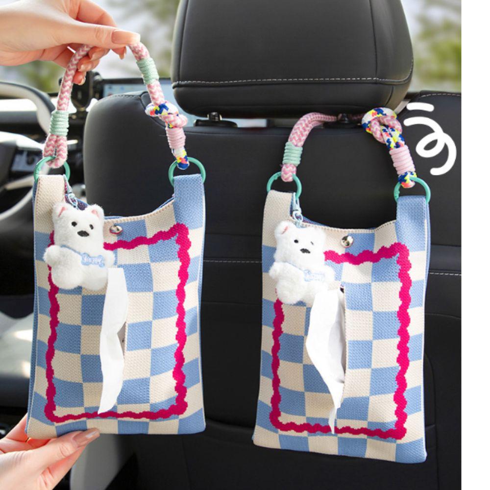 Space Saving Tissue Case Holder INS Car  Hanging Napkin Holder  Car Interior Decoration
