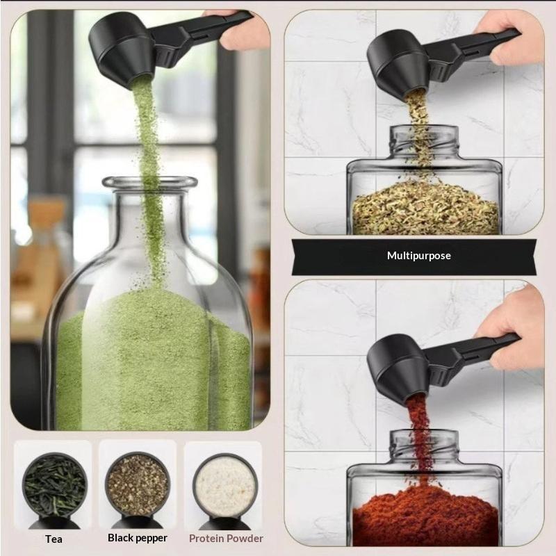 Creative Sliding Leakproof Coffee Scoop Protein Powder Measuring Spoon With Funnel & Hanging Hole For Kitchen Bar Gym Travel