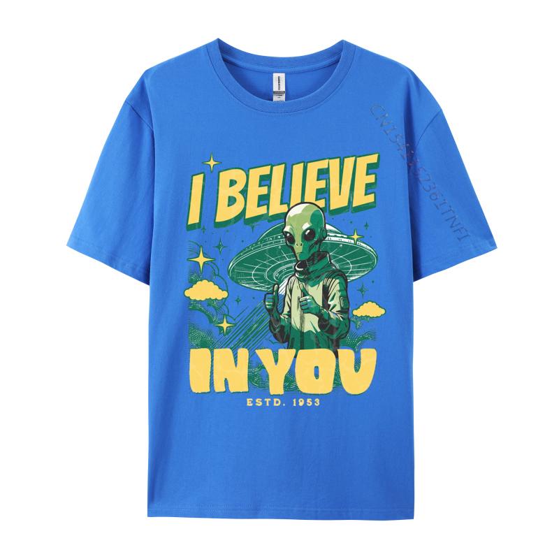 High Quality 3D Printing Tshirts Alien I Believe in You Tshirts 100 Cotton Tops Tees for Men Tops T Shirt