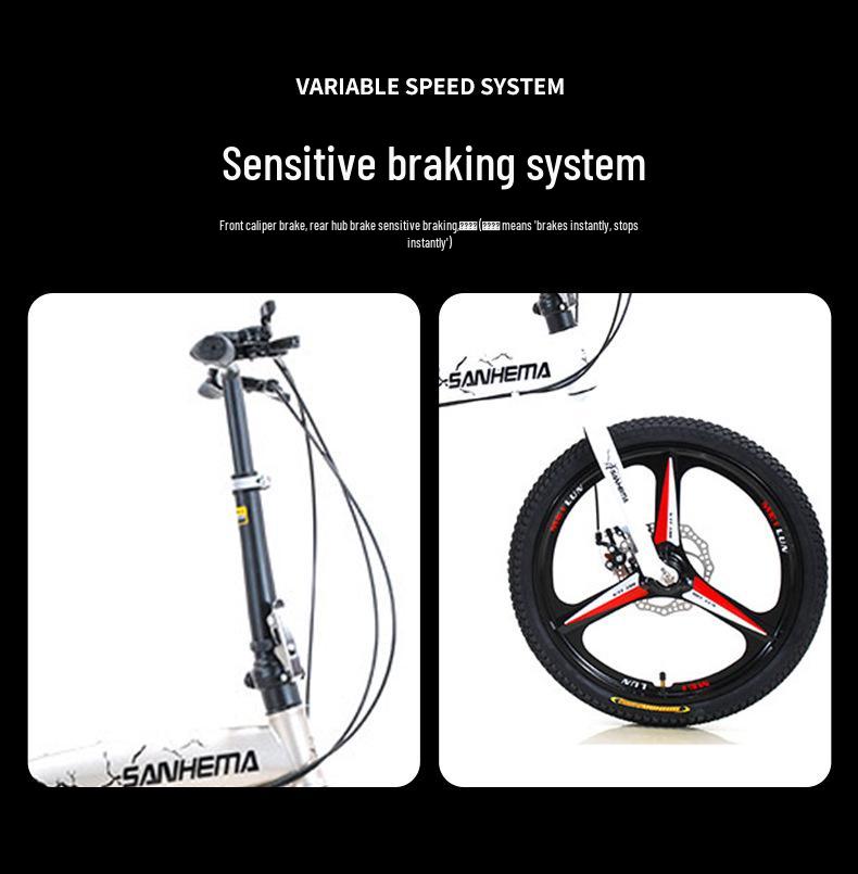 20" Tuscon Enjoyment Folding Bike: Integrated Wheels, Adult Leisure & Mountain Riding
