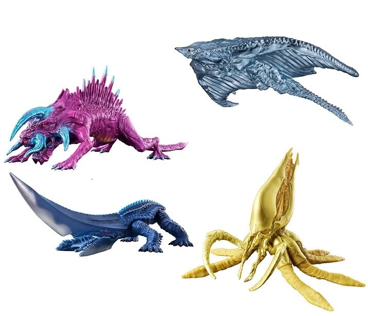 

Набор из 4 фигурок серии «Монстры из фильмов»: Гайгер, Гайрон, Вирас и Зигра ГАМЕРА -Возрождение- 2023