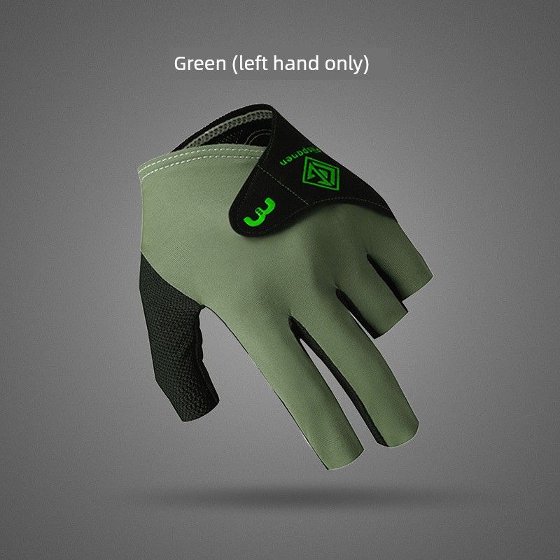 

Gloves Men s and Women s Half Finger Abrasion Resistant Non Slip Left Hand High-End Snooker Dedicated Table Tennis Three Finger Missing Finger Professional billiards gloves m-Green M