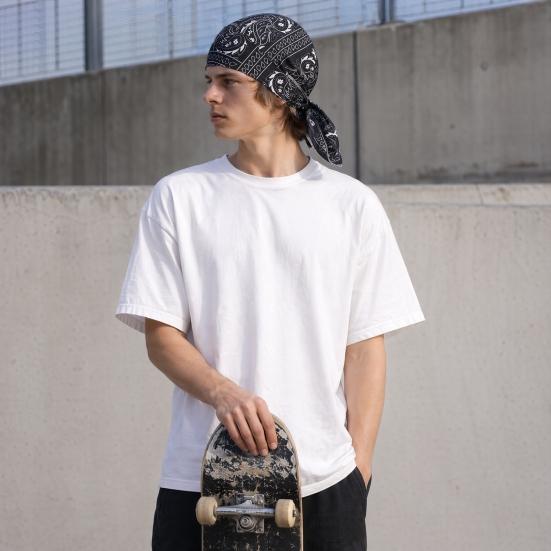 Cappello da Pirata in Tessuto Traspirante con Stampa di Anacardi Poliestere Spandex 1 Pezzo