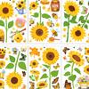 8 Vellen Zonnebloem Bij Vlinder Raamstickers Statisch PVC Raamdecoratie Herbruikbaar Verwijderbaar Lente Bloemen Decals voor Glazen Deur Raam Decor