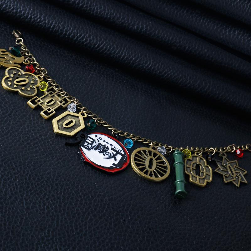 Anime Demon Slayer Charm Bracelet For Women Men Evil Kamado Tanjirou Figure Bangle Bracelet Adjustbale Chain Jewelry Gifts