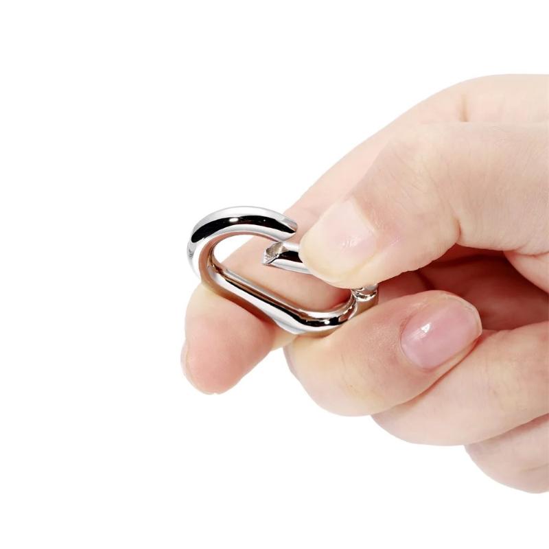 10Pcs/Lot Metal Oval Ring Spring Clasps Openable Carabiner Keychain Bag Clips Hook Dog Chain Buckles Connector For Diy Jewelry