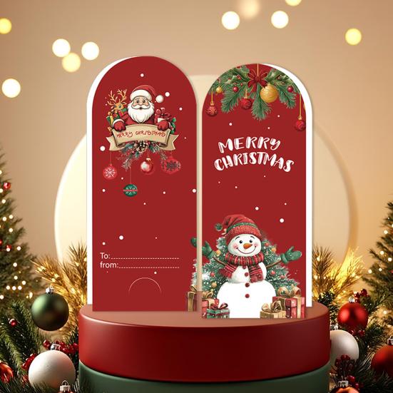 Christmas Greeting Card Set Foldable Cards with Stickers & Envelopes Handwritten Style Design Card for Holiday Wishes