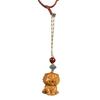 Hand-Carved Zodiac Peach Wood Keychain Ornament