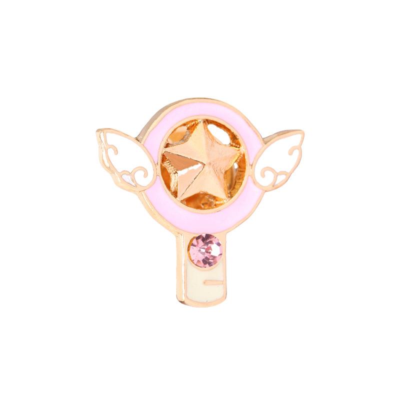 11 Style Sakura Star Wings Bowknot Rhinestone Brooch Heart Badge Jackets Brooches For Women Enamel Pin Metal Accessories Jewelry