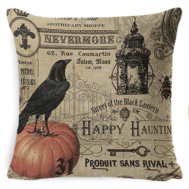 New Halloween Pumpkin Lumbar Pillow Printed Pillow Linen Pillow Cover Cushion Cover Decoration