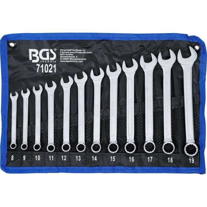 Jeu De Clés Mixtes - BGS - 12 Pans - 8-19 Mm - Acier Chrome-vanadium