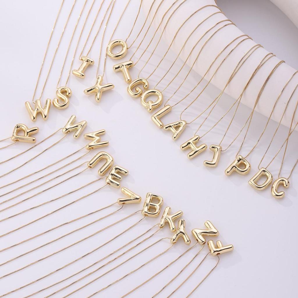 18K Gold-Plated Smooth Letter Pendant Necklace - Unique & Versatile Design