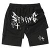 Pantaloni Scurți Sport Fitness cu Strat Dublu și Imprimeu Digital