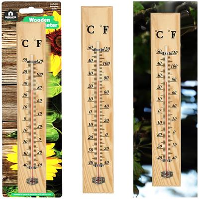 Wooden Thermometer Indoor Outdoor Thermometer Wooden