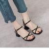 One Word with Sandals Women's Skirt Summer New Soft Sole Not Tired Feet Women's Thick Heel Medium Heel High Heel Shoes