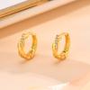 Paperclip Shape Metal Earrings for Women Trendy Geometric Hoops Earrings Bling AAA Cubic Zirconia Stone Party Jewelry Huggies