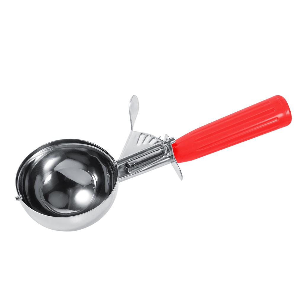 Practical Stainless Steel Fruit Ice Cream Scoop Spoon with Plastic Handle Kitchen Tool (5.2cm)