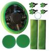 10Pcs Car Accessories Set Steering Wheel Cover Safety Shoulder Clip Cup Holder Start Button Clip Air Vent Flower Decor Covers