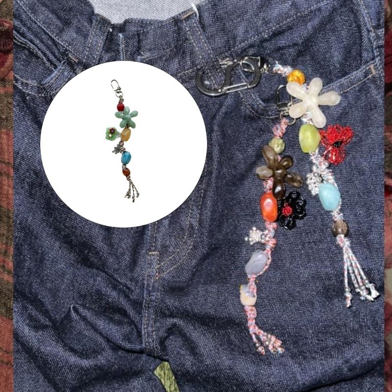 Künstlerischer Perlen-Anhänger Schlüsselanhänger Benutzerfreundliches Handy-Lanyard-Band Vielseitiges Schmuck-Geschenkzubehör für Frauen Dame