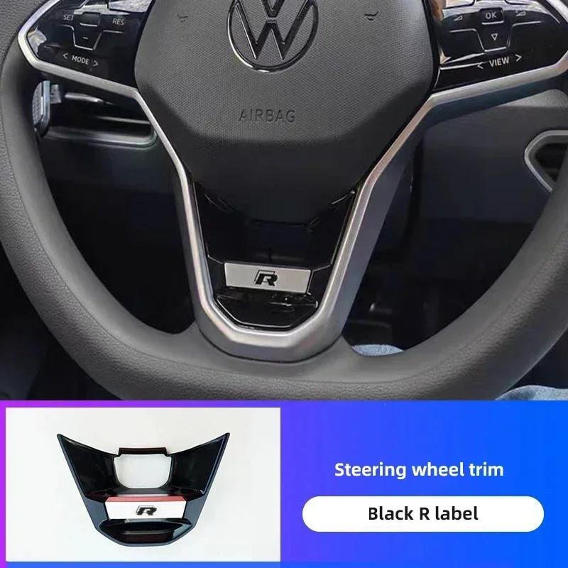 lmn1 Car Decoration Accessories Steering Wheel Logo Cover Trim Sticker For VW GTI R Line Polo Golf Passat Scirocco Tiguan Jetta T-ROC