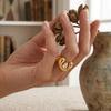 Stainless Steel 18k Gold Zircon Ring Hypoallergenic Fashion Jewelry Women