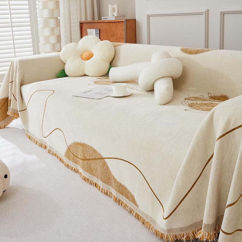 Anti-cat scratch sofa cover, simple modern chenille dust-proof four-season universal seat cushion cover, full cover cloth towel blanket