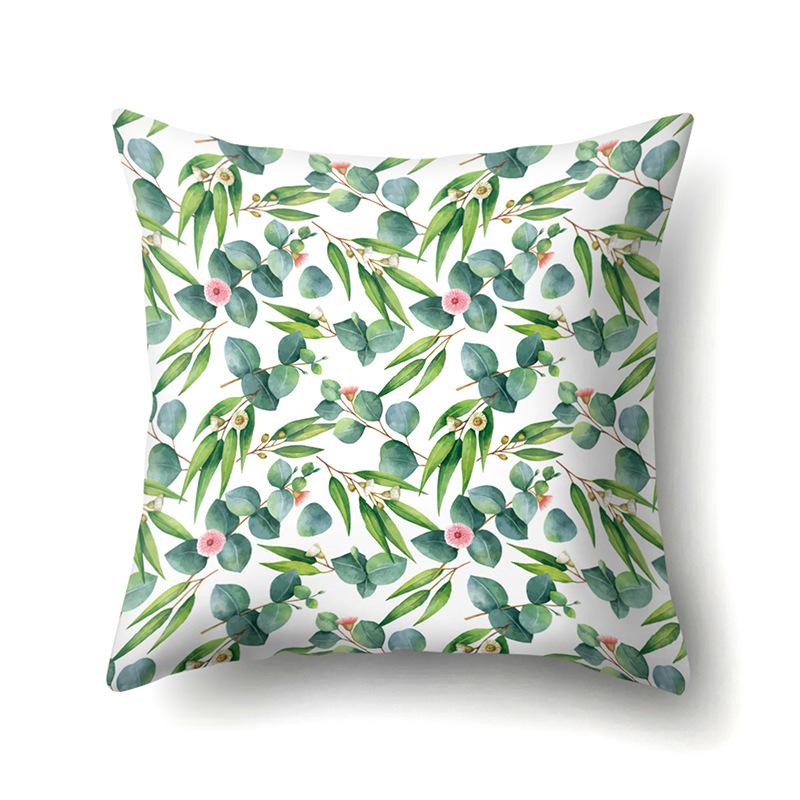 Polyester Pillowcase Plant Fresh Car Decoration Home Printed Pillowcase Sofa Cushion Cover