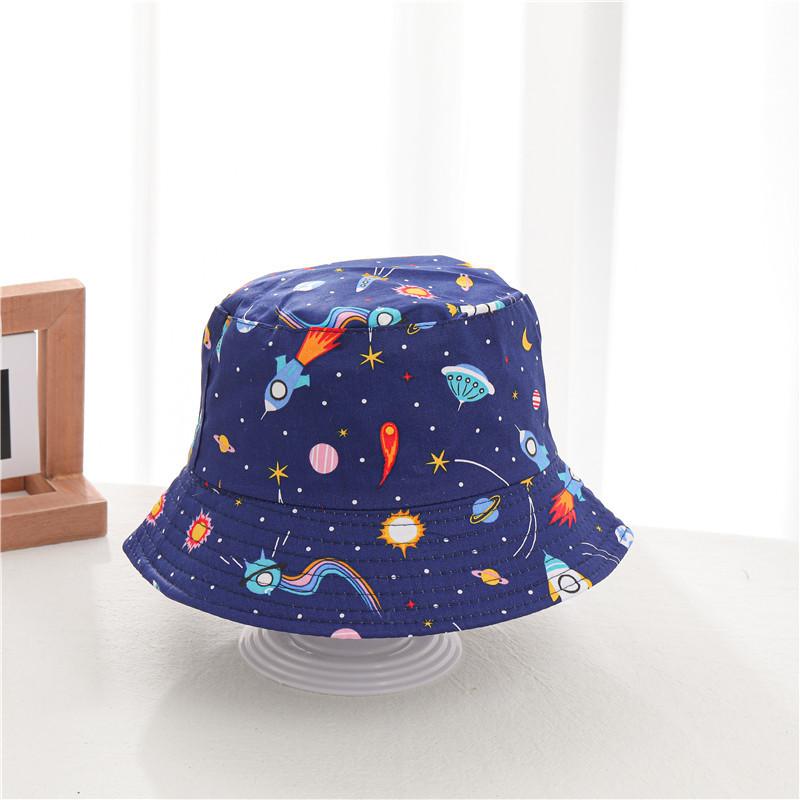 Korean-style Children's Hat, New Summer Model, Sun-shading Graffiti Wide-brimmed Fisherman Hat for Boys and Girls, Baby Sun Hat