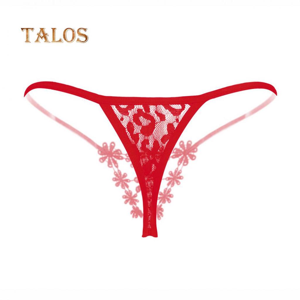 Sexy See Through Women Flower Pattern Hollow Design Low Rise Briefs Breathable Underwear T-back Gift