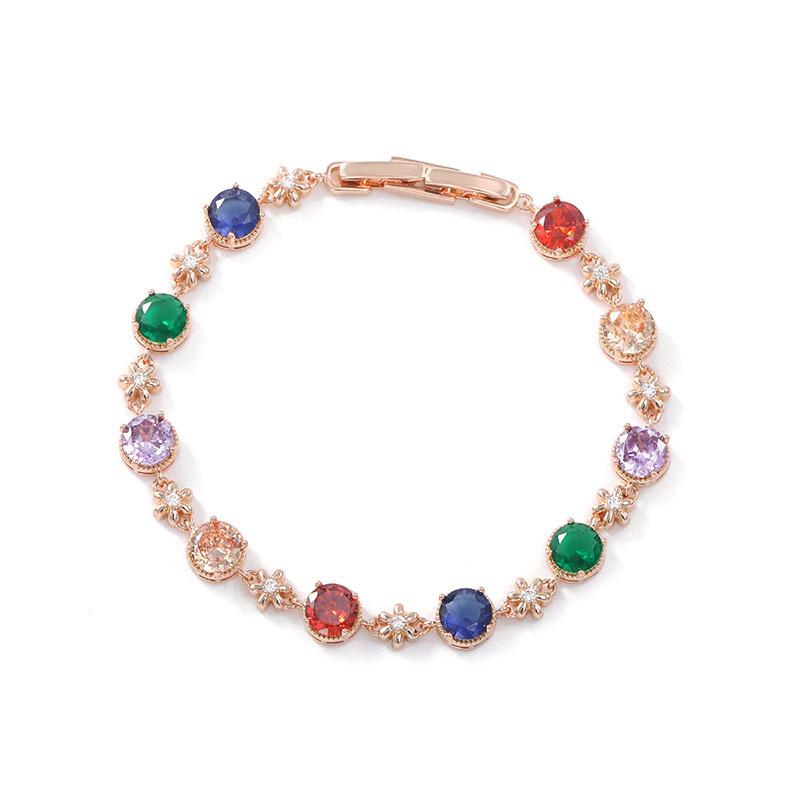 

Elegant Large Carat Colored Zircon Bracelet - Light Luxury Fashion Jewelry Copper Alloy