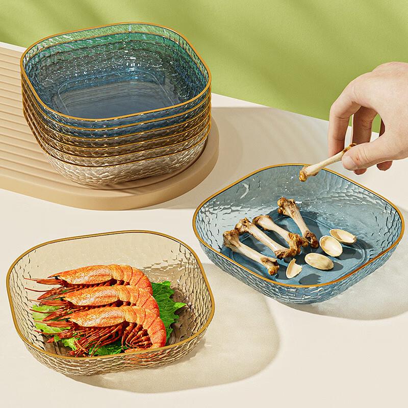YIJUK Plastic Snack & Fruit Plates (4-Pack)