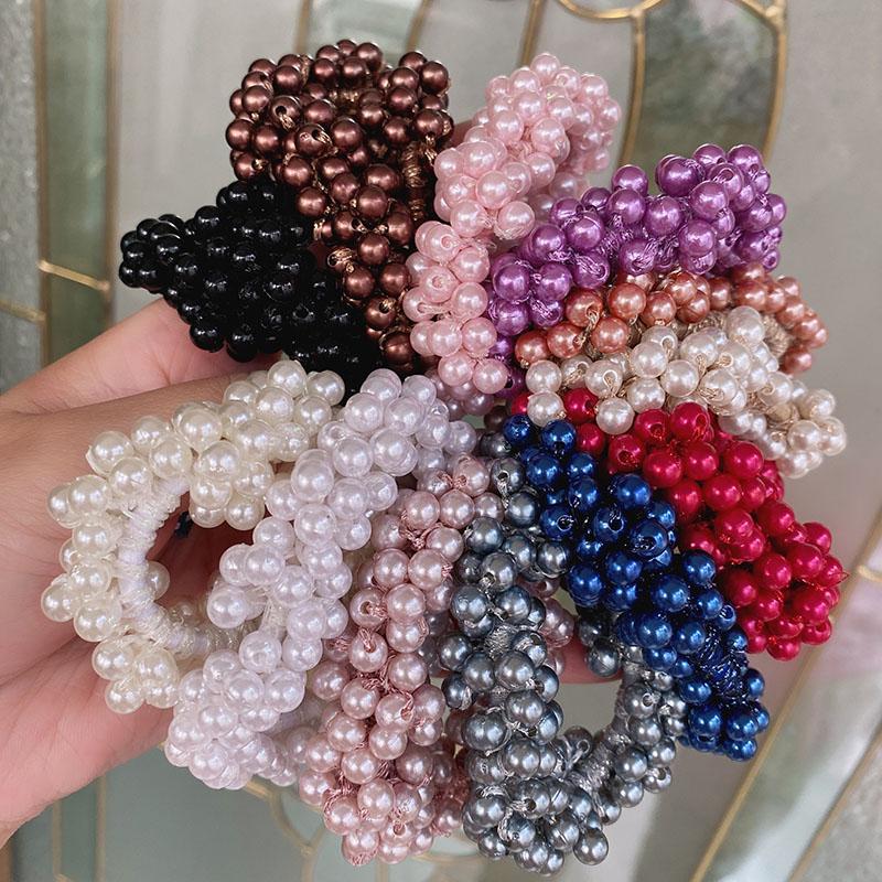 Imitation Pearl Hair Accessories Women Hair Scrunchies Girls Elastic Hair Bands Hair Ties Elegant Hair Gum Party Gift
