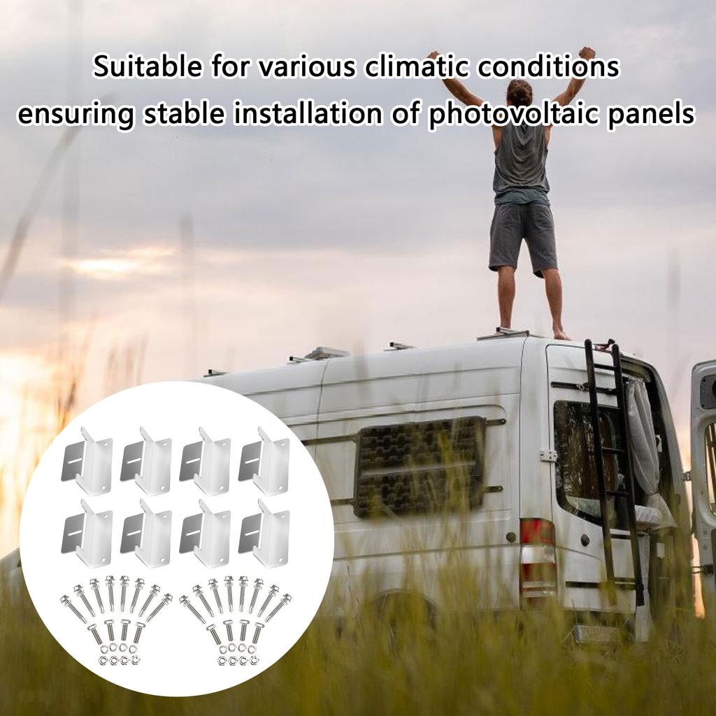 4pcs Practical Sturdy Aluminum Alloy Solars Panel Mounting Set Accessory for Campers and Boats Off Grids Applications