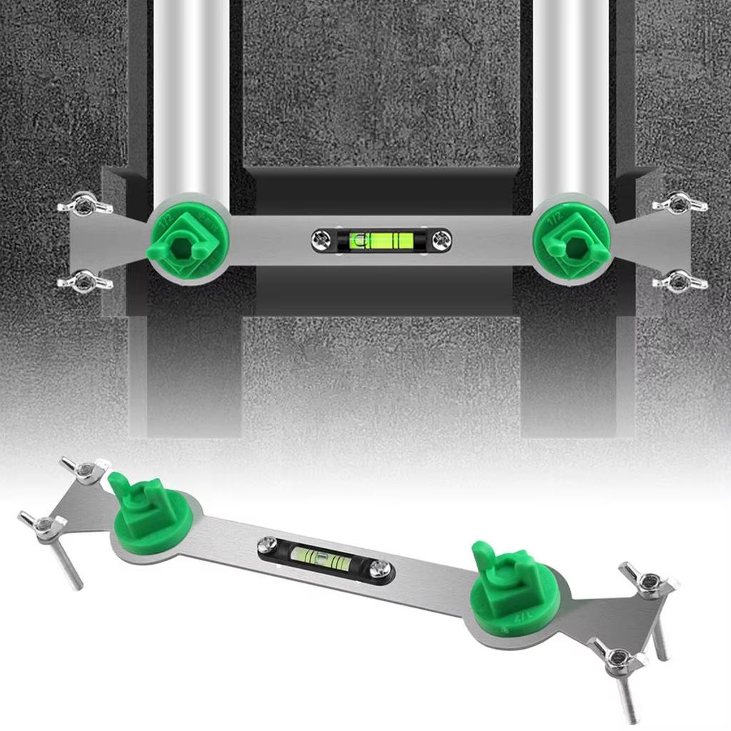 Metal Hot and Cold Water Pipe Leveler with Bubble Level - Precision Leveling Tool for Plumbing Adjustments