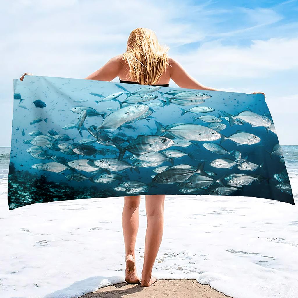 Seaworld Landscape Microfiber Oversized Lightweight Beach Towel Sand Free Towels Swim Pool Camping Essentials Accessories