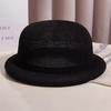 Cappello a bombetta classico in paglia da uomo, cappello Derby estivo traspirante da donna, berretto con visiera rotonda vintage, cappello Panama da donna, cappelli da sole casual jazz da donna