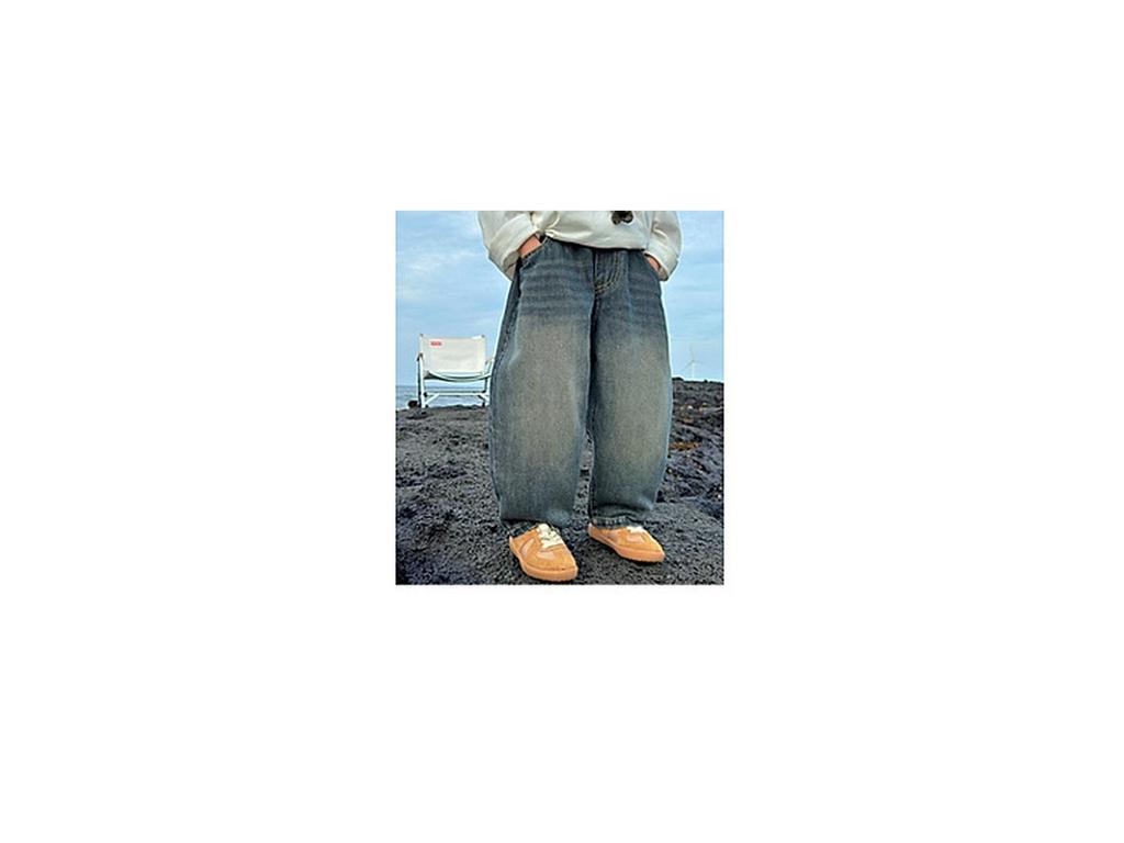 Autumn 2025 Fairy Tale Korean Style Soft Denim Gradient Wash Boys' Jeans - Comfortable, Versatile Long Pants