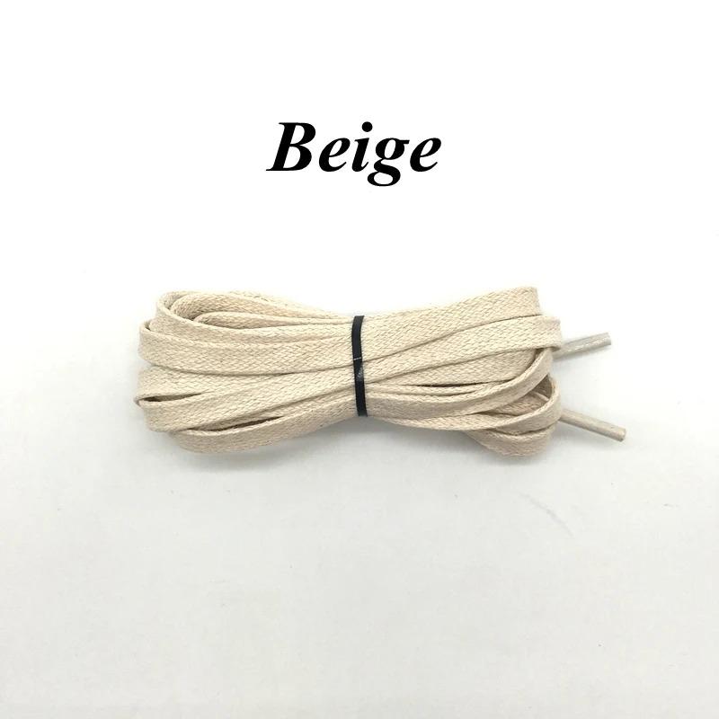 Flat Waxed Cotton Shoelace Waterproof Leather Shoe Laces for Boots Sneakers Casual Shoes Width 0.6cm Multiple Lengths and Colors