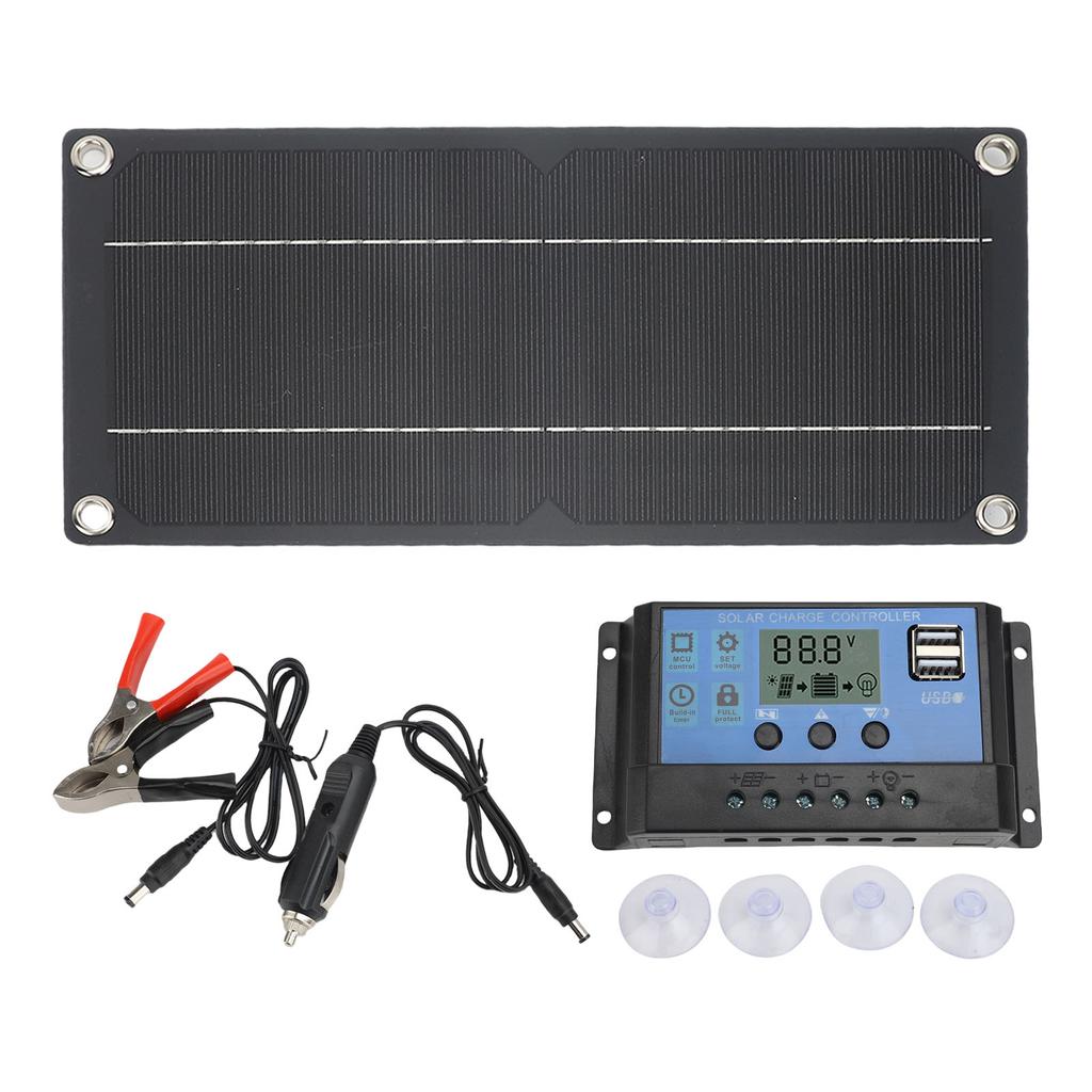 6W Solar Panel with 100A Controller Monocrystalline Silicon USB DC Solar Panel Charger for Car RV Boat