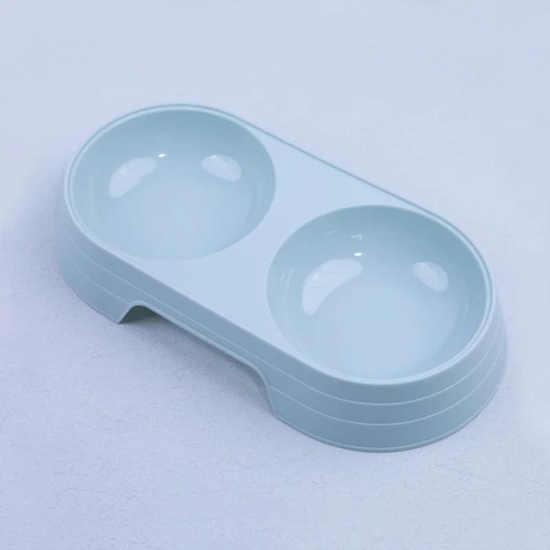 1pc Pet Bowl Round Double Fashionable Simple and Easy To Clean Macaron Color Pet Food Bowl Universal Cat and Dog Pet Supplies