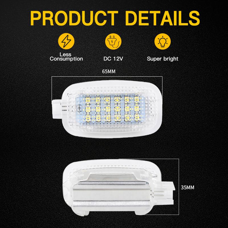 2pcs 6000K LED Luggage Compartment Interior Light Trunk Lamps for Benz W204 C-class Sedan/Estate Footwell Light (one pair)