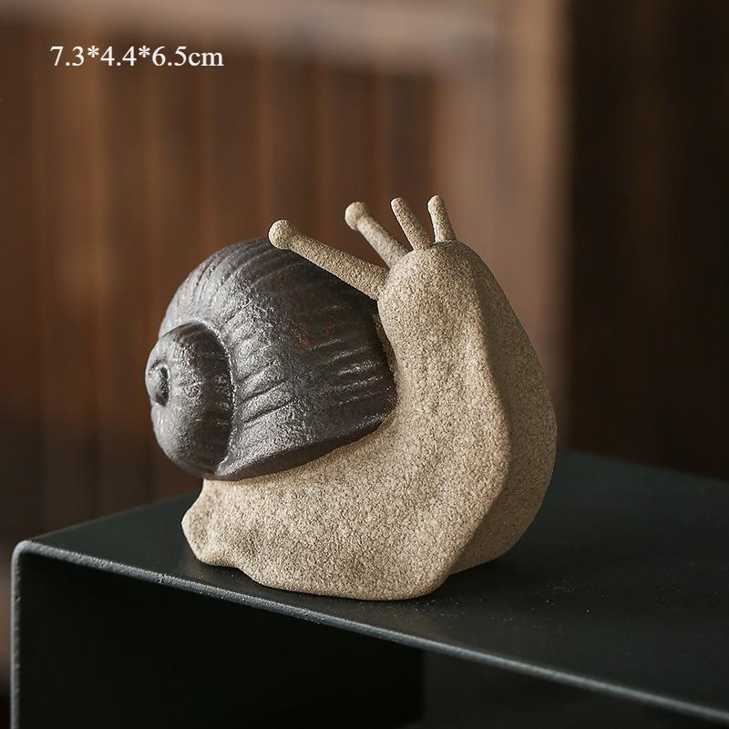 Ceramic Little Snail Tea Pets Ornament Mini Simulation Animal for Home Decor Table Flower Mimi Pet Zen Desk Handmade Decoration