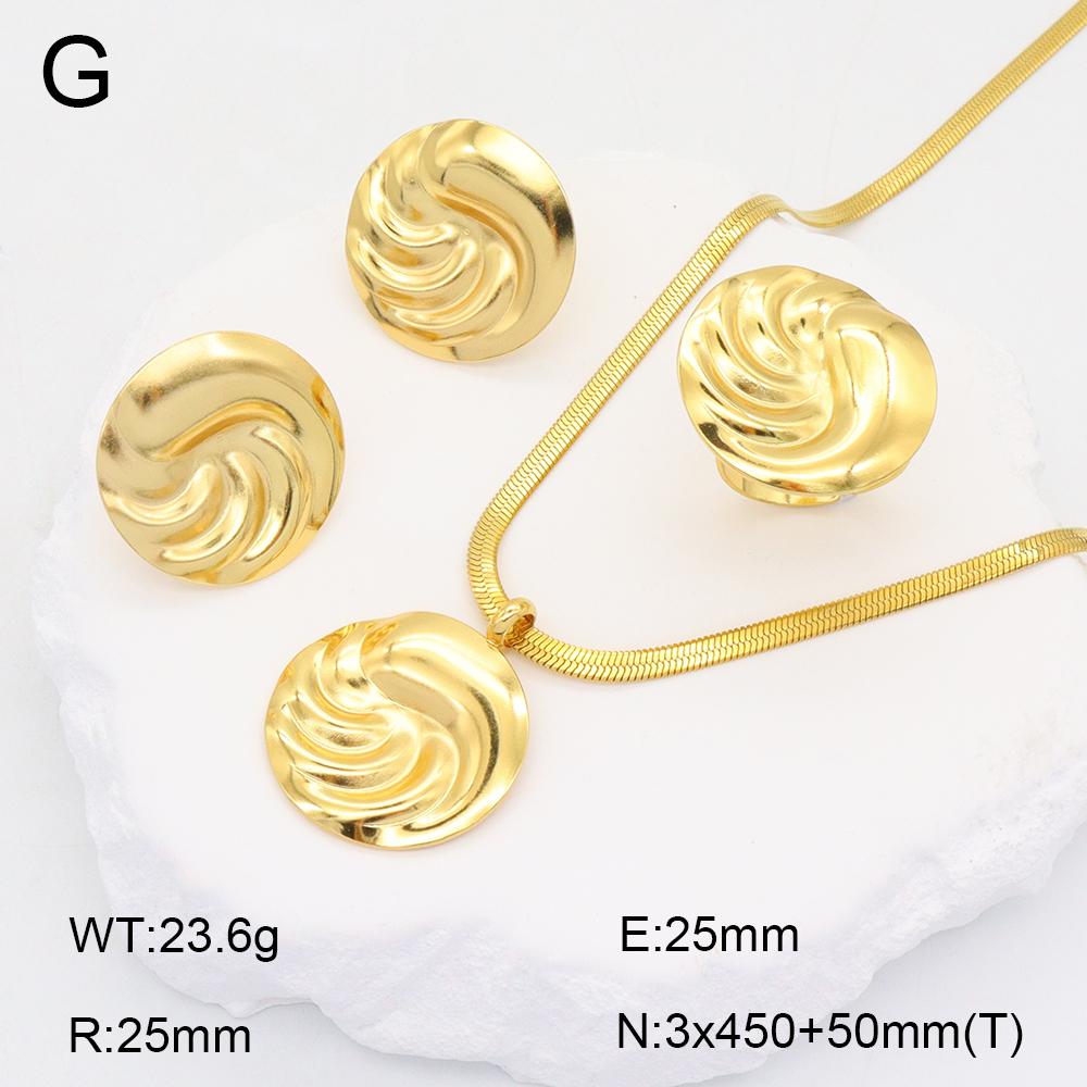 Stainless Steel Gold Flower Set Women 4pcs Necklace Earrings Bracelet Ring Cubic Zirconia Luxury Wedding Party Anniversary Gift