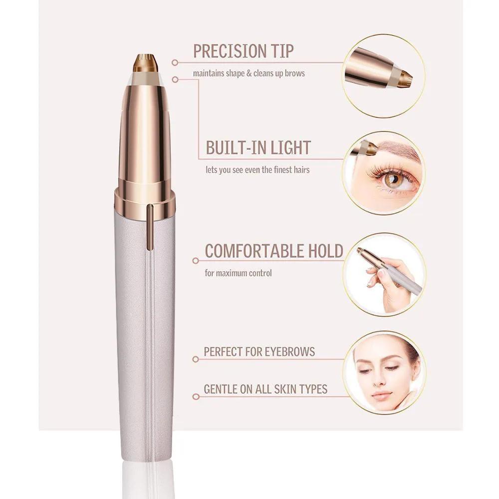 Electric Eyebrow Trimmer Security Hair Removal Eye Brow Epilator USB Charger Mini Shaper Shaver Hair Removal Painless Beauty