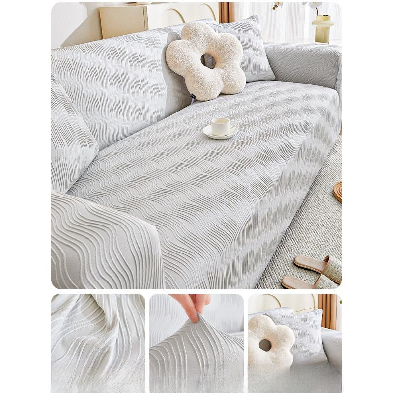 Cremefarbener Stretch-Sofabezug, All-Inclusive-Universalbezug, kratzfester Sofabezug, Vier-Jahreszeiten-Universalbezug