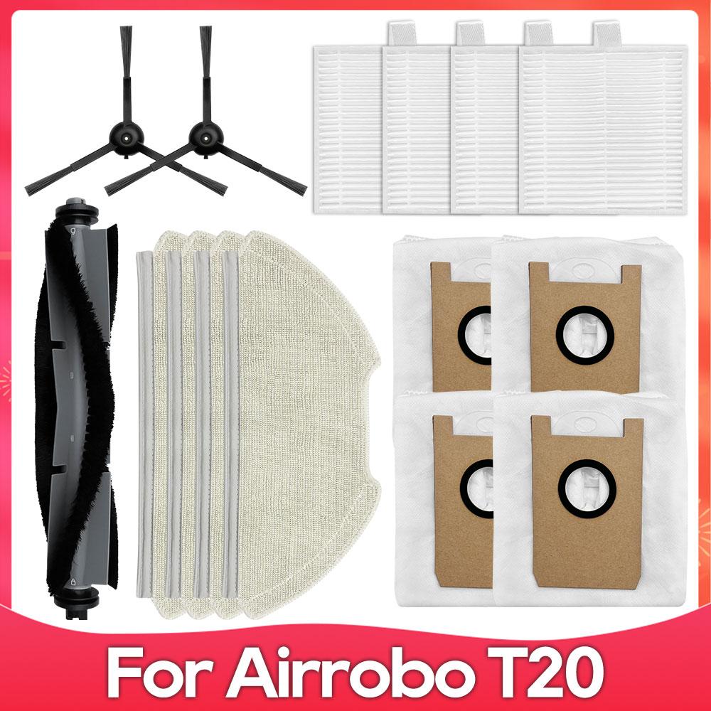 Compatible For ( AIRROBO T20+ ) Robot Vacuum Cleaner Roller Side Brush Filter Mop Cloth Dust Bag Part Accessory