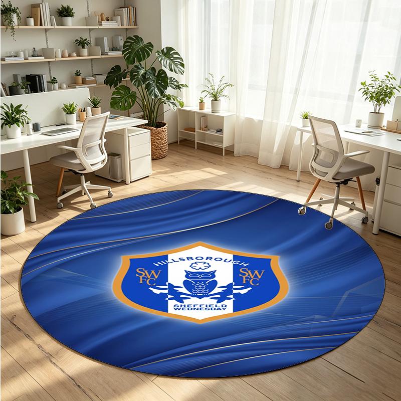 Sheffield Wednesday Printed Round Crystal Velvet Rug Soft Non Slip Floor Carpet For Bedroom Holiday Gift