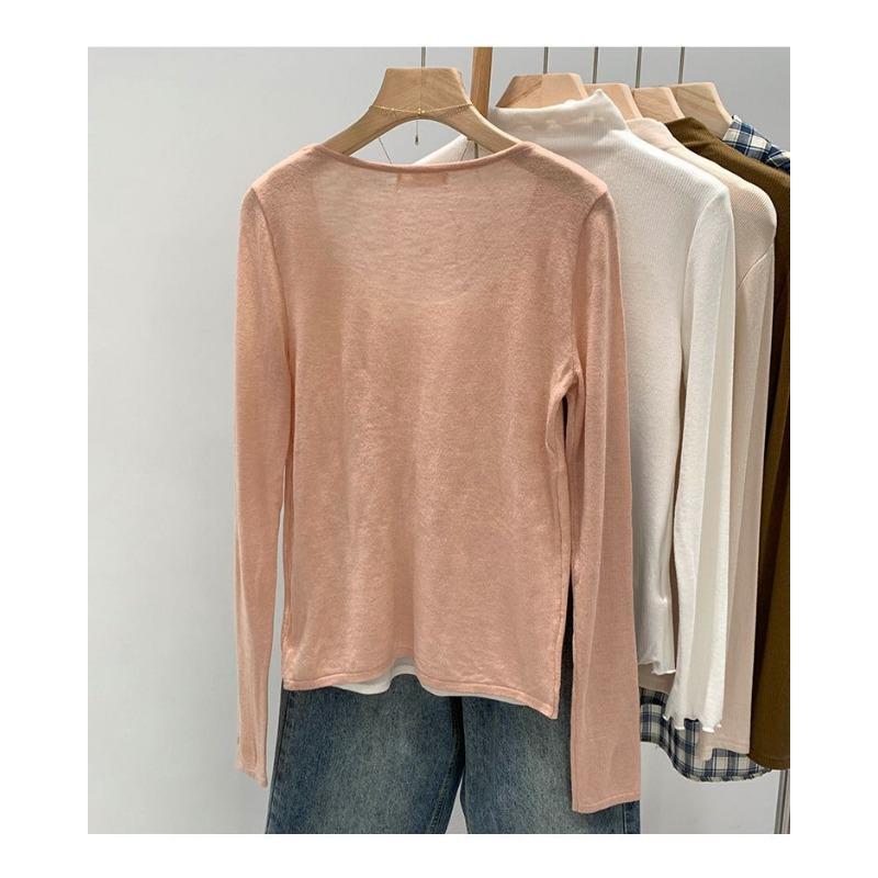Spring Autumn Fake Two Pieces Loose Casual Fashion Sweater Women Long Sleeve Patchwork Knitting Bottomed Top